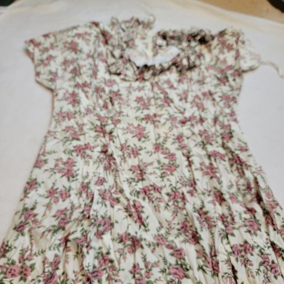 Vintage 90s Sarah Richards Romantic Lace Floral Prairie Boho Modest Dress 9/10 - Picture 1 of 4